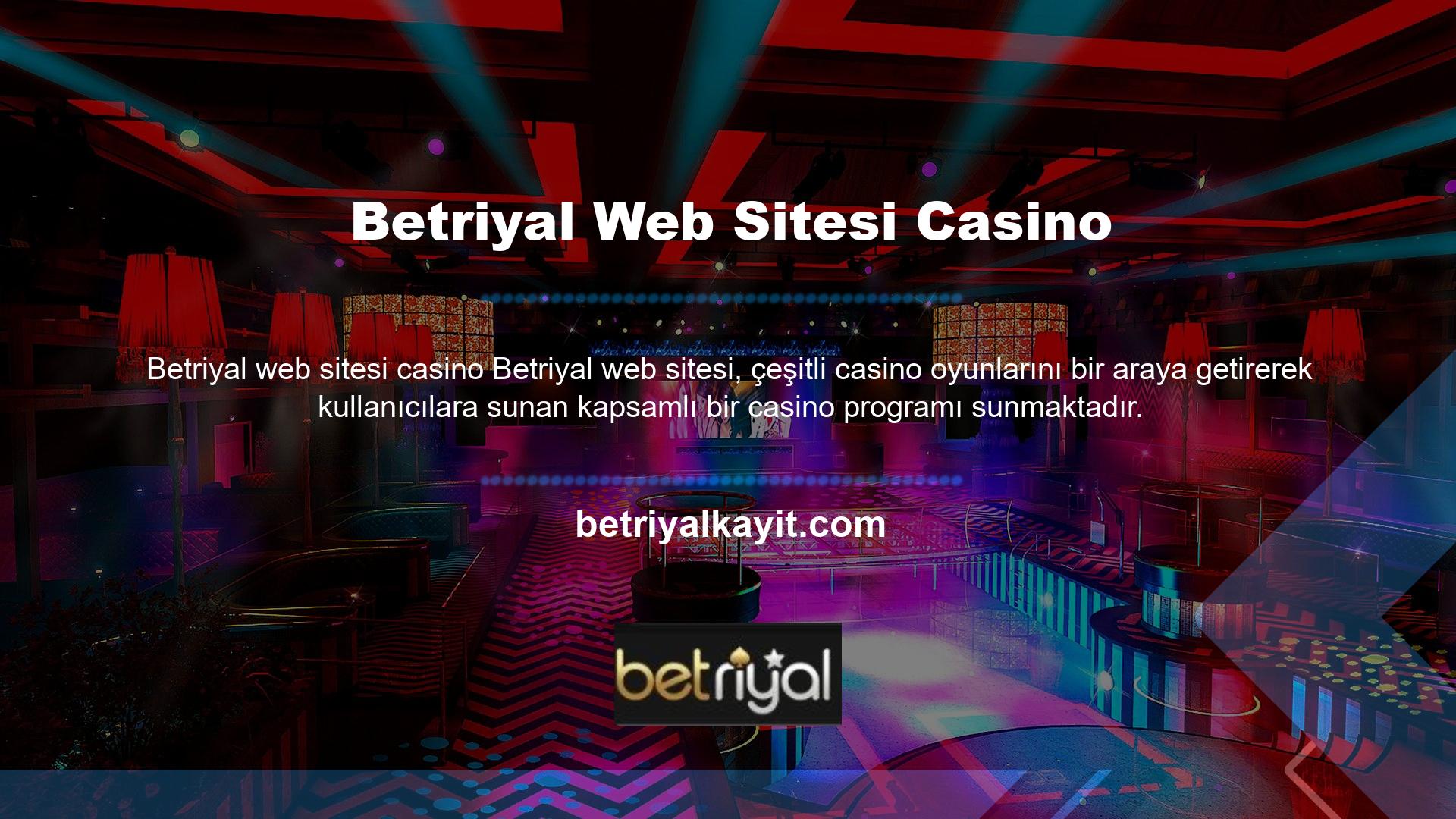 Bu web sitesinin casino uygulamasında slot makineleri, video slot makineleri, jackpotlar, poker oyunları, zar oyunları ve daha fazlası dahil olmak üzere birçok ilginç bahis oyunu bulunmaktadır